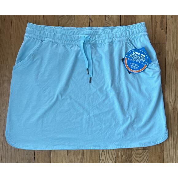 Women’s COLUMBIA Green Striped REEL RELAXED UPF50 Skirt Size l NWT *C4 - Picture 1 of 4